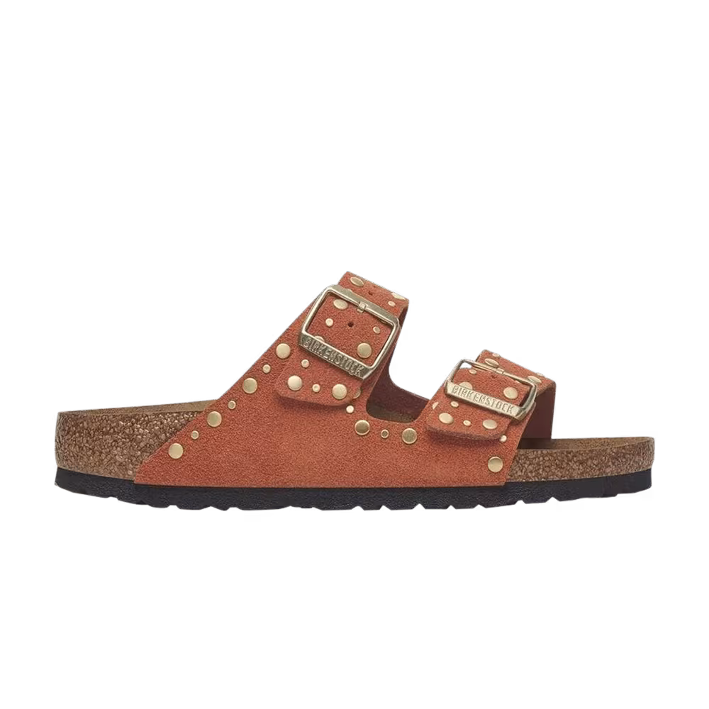 Birkenstock Women's Arizona Rivet Suede Narrow Dark Rust