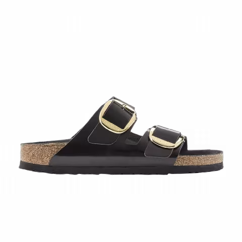 Birkenstock Wmns Arizona Big Buckle Natural Patent Leather Narrow 'Black'