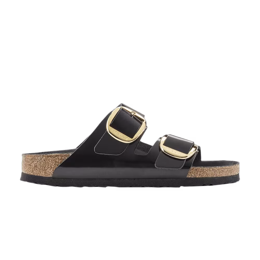 Birkenstock Women's Arizona Big Buckle Natural Patent Leather Narrow Black