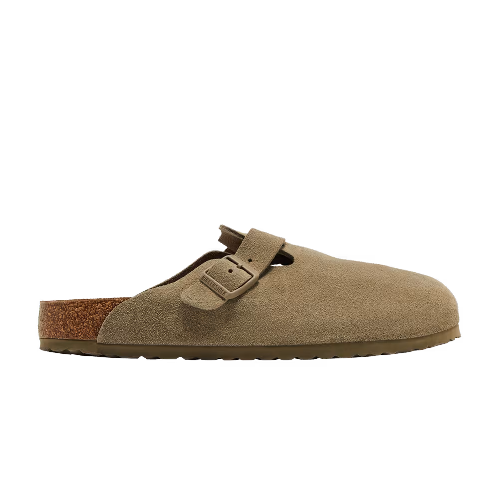 Birkenstock Boston Suede Leather Faded Khaki
