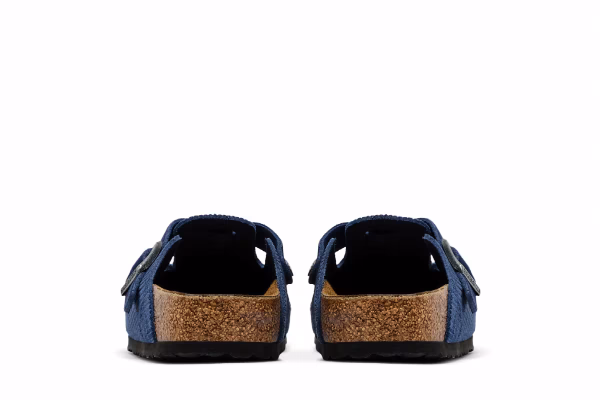 Birkenstock Boston Suede Embossed Corduroy Narrow Indigo, view 7