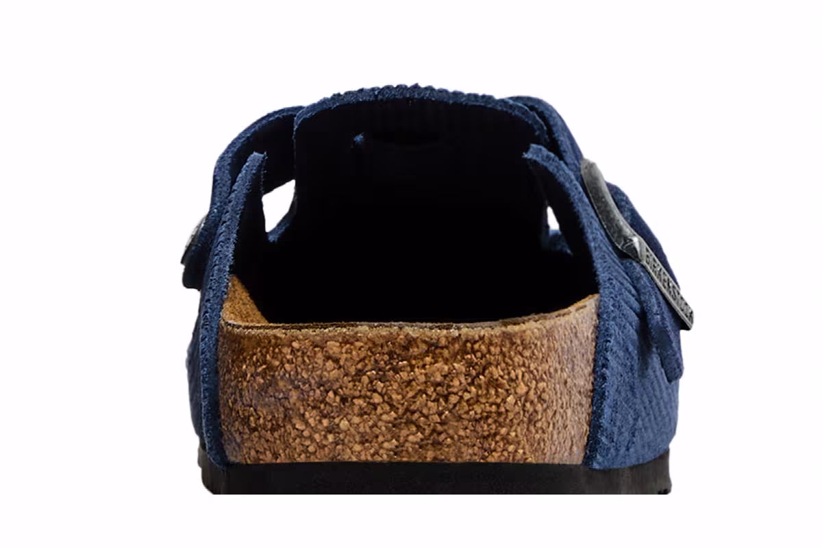 Birkenstock Boston Suede Embossed Corduroy Narrow Indigo, view 8