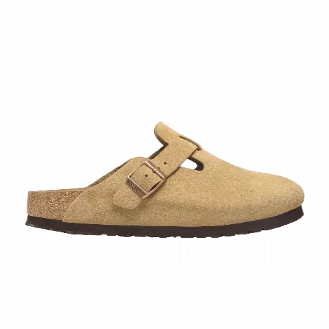 Birkenstock Wmns Boston Suede Leather 'Latte Cream'