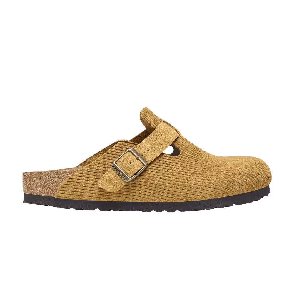 Birkenstock Boston Suede Embossed Corduroy Cork Brown