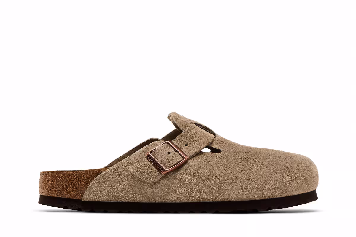 Birkenstock Boston Soft Footbed Suede Narrow Fit Taupe, view 2