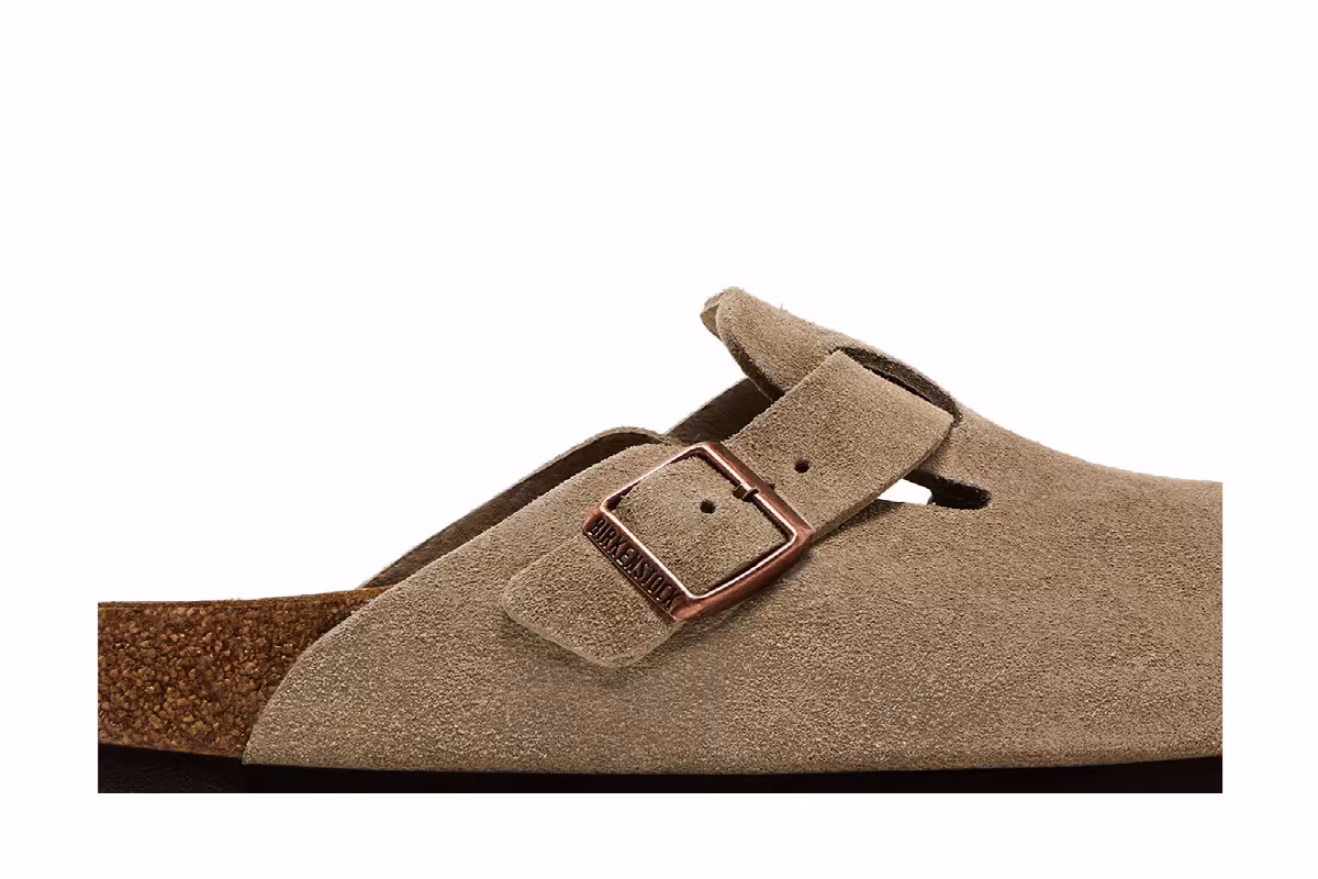 Birkenstock Boston Soft Footbed Suede Narrow Fit Taupe, view 3