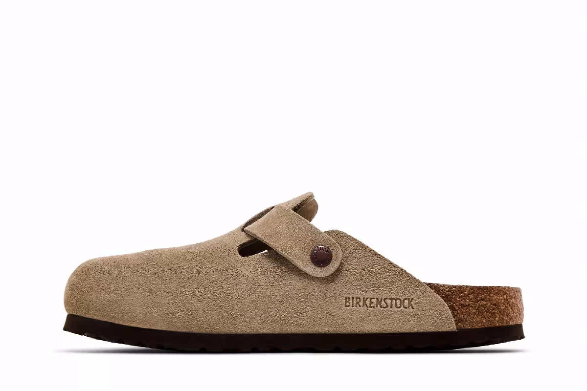 Birkenstock Boston Soft Footbed Suede Narrow Fit Taupe, view 4