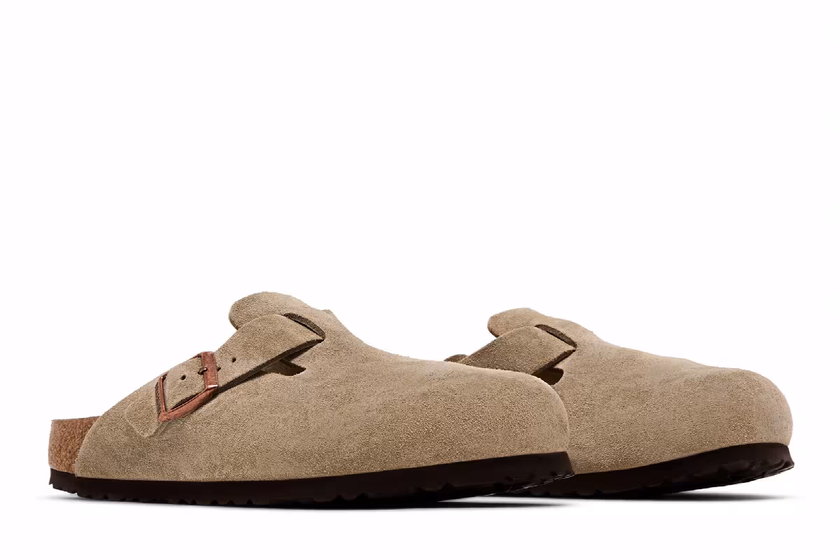 Birkenstock Boston Soft Footbed Suede Narrow Fit Taupe, view 9