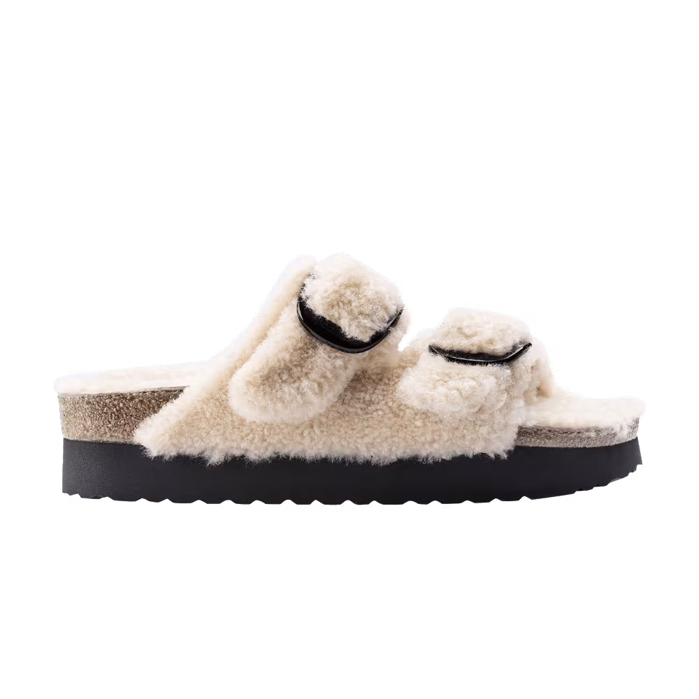 Birkenstock Arizona Big Buckle Shearling Teddy Eggshell