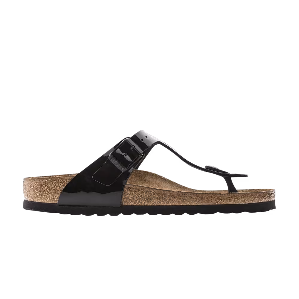 Birkenstock Women's Gizeh Birko-Flor Patent Black
