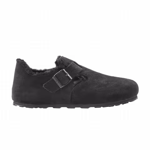 Birkenstock London Shearling Suede Leather 'Black'