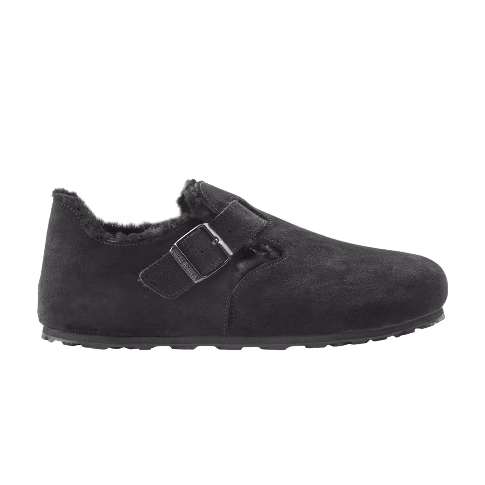 Birkenstock London Shearling Suede Leather Black