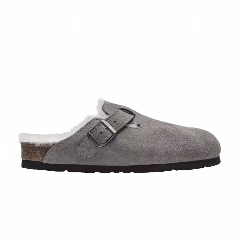 Birkenstock Boston Shearling Suede 'Stone Coin'