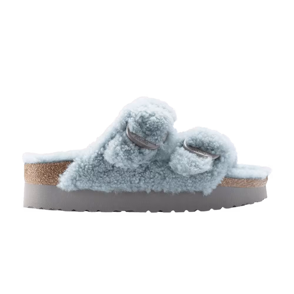 Birkenstock Arizona Big Buckle Shearling Faded Aqua