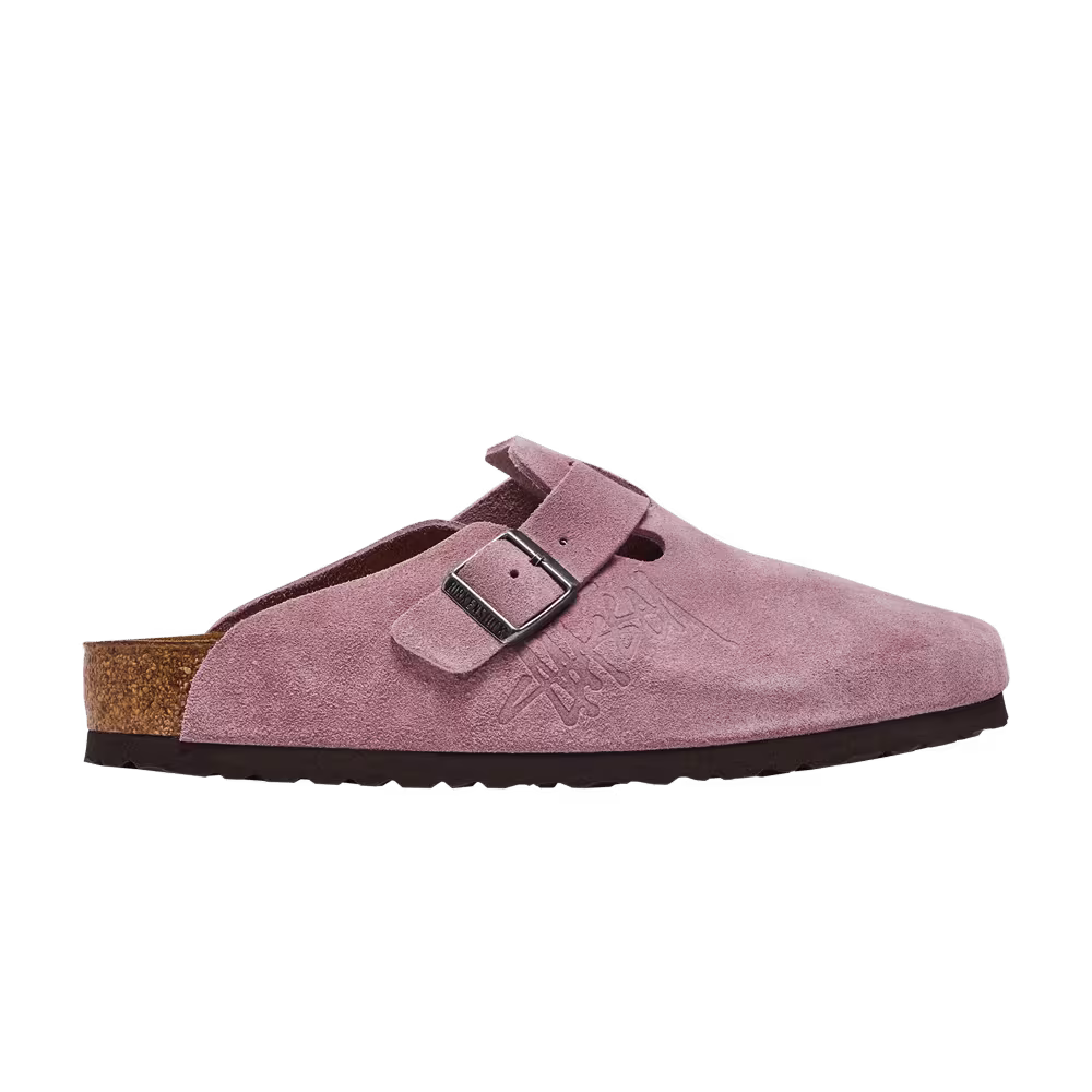 Stussy x Birkenstock Boston Shaggy Dusty Pink