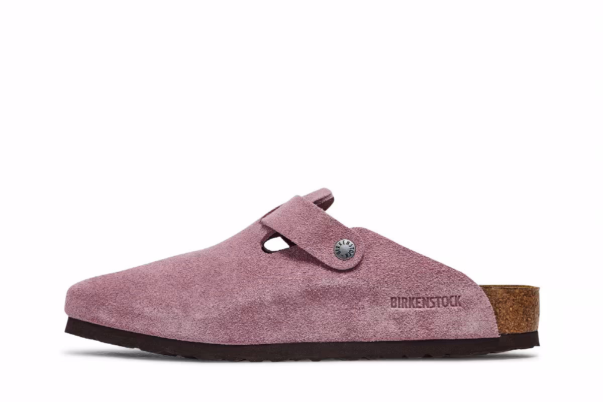 Stussy x Birkenstock Boston Shaggy Dusty Pink, view 4