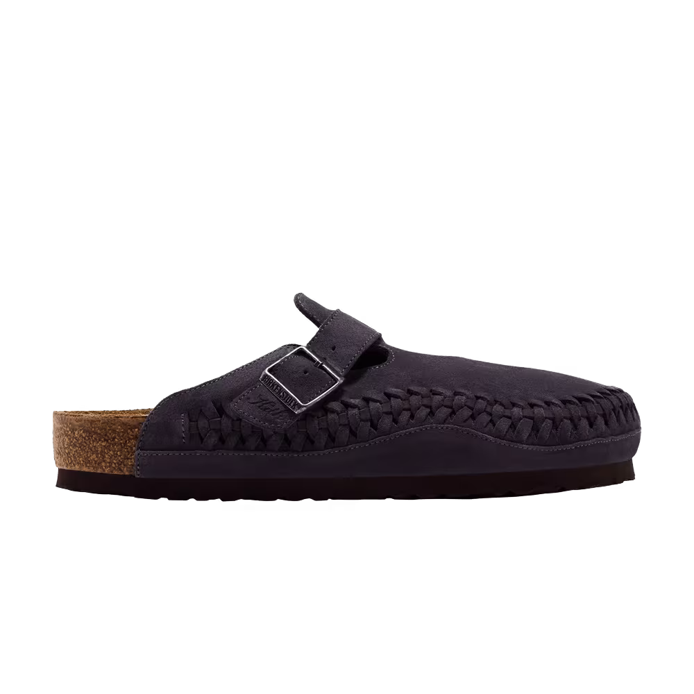 Kith x Birkenstock Boston Braided Rabbit Grey