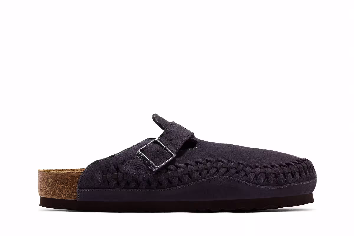 Kith x Birkenstock Boston Braided Rabbit Grey, view 2
