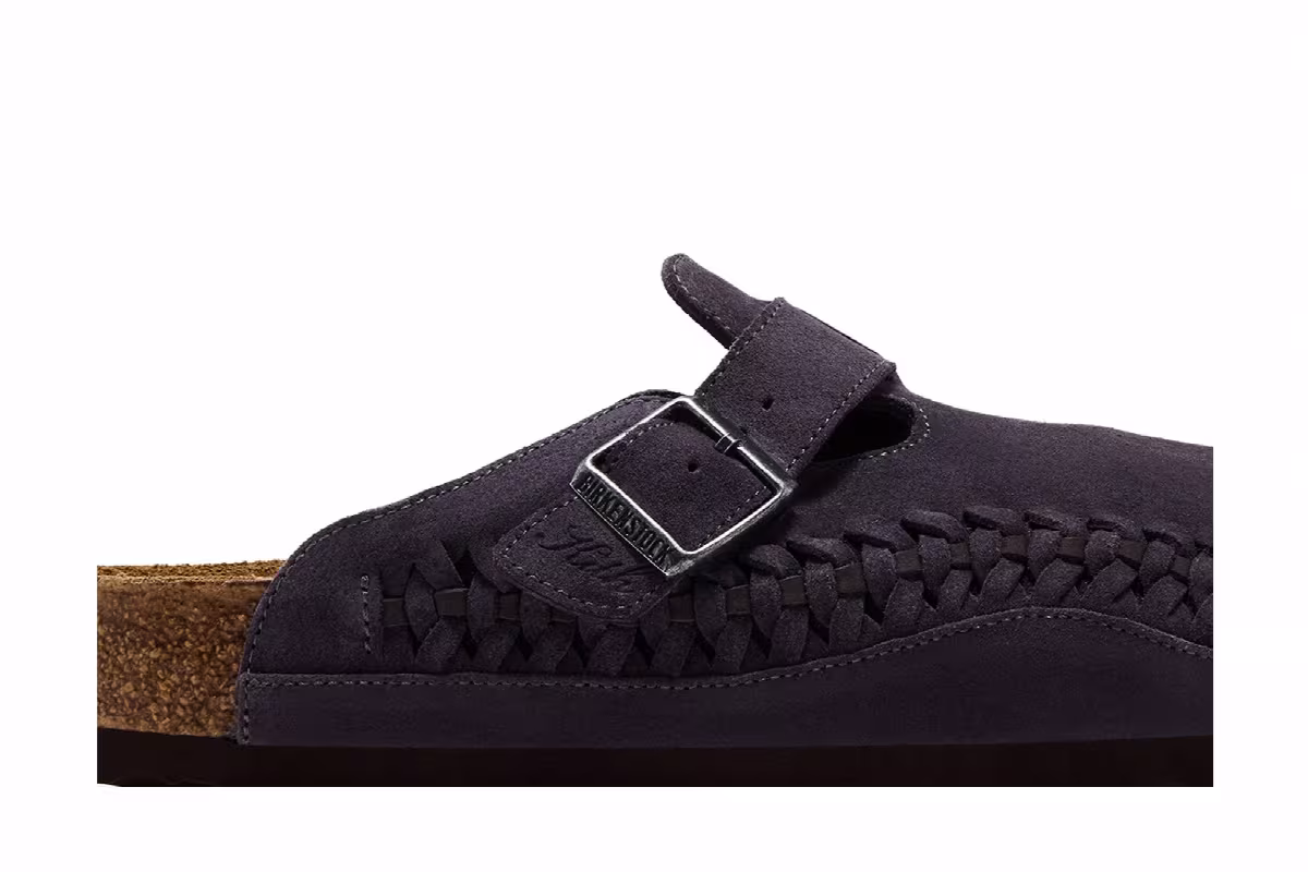 Kith x Birkenstock Boston Braided Rabbit Grey, view 3