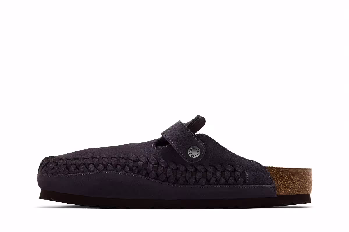 Kith x Birkenstock Boston Braided Rabbit Grey, view 4