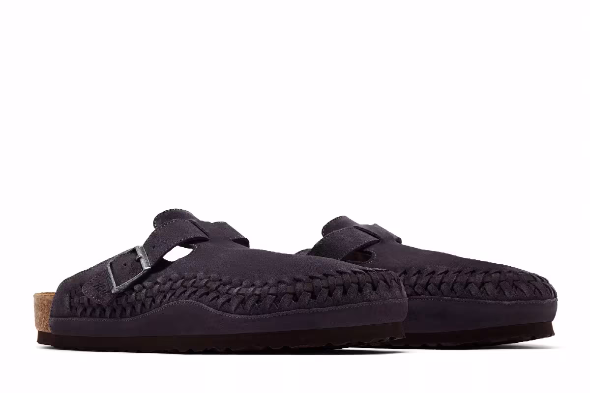 Kith x Birkenstock Boston Braided Rabbit Grey, view 9