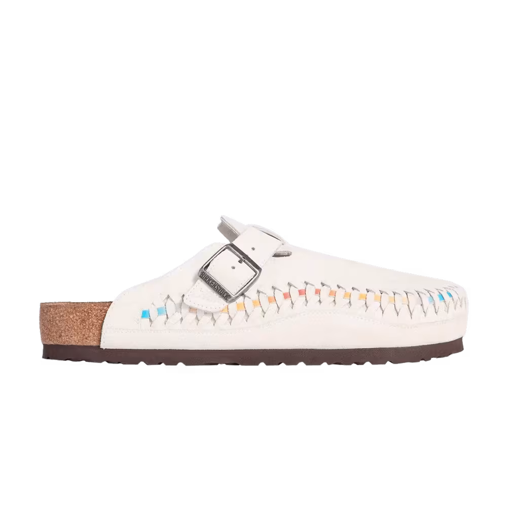 Kith x Birkenstock Boston Braided Antique White Tie Dye