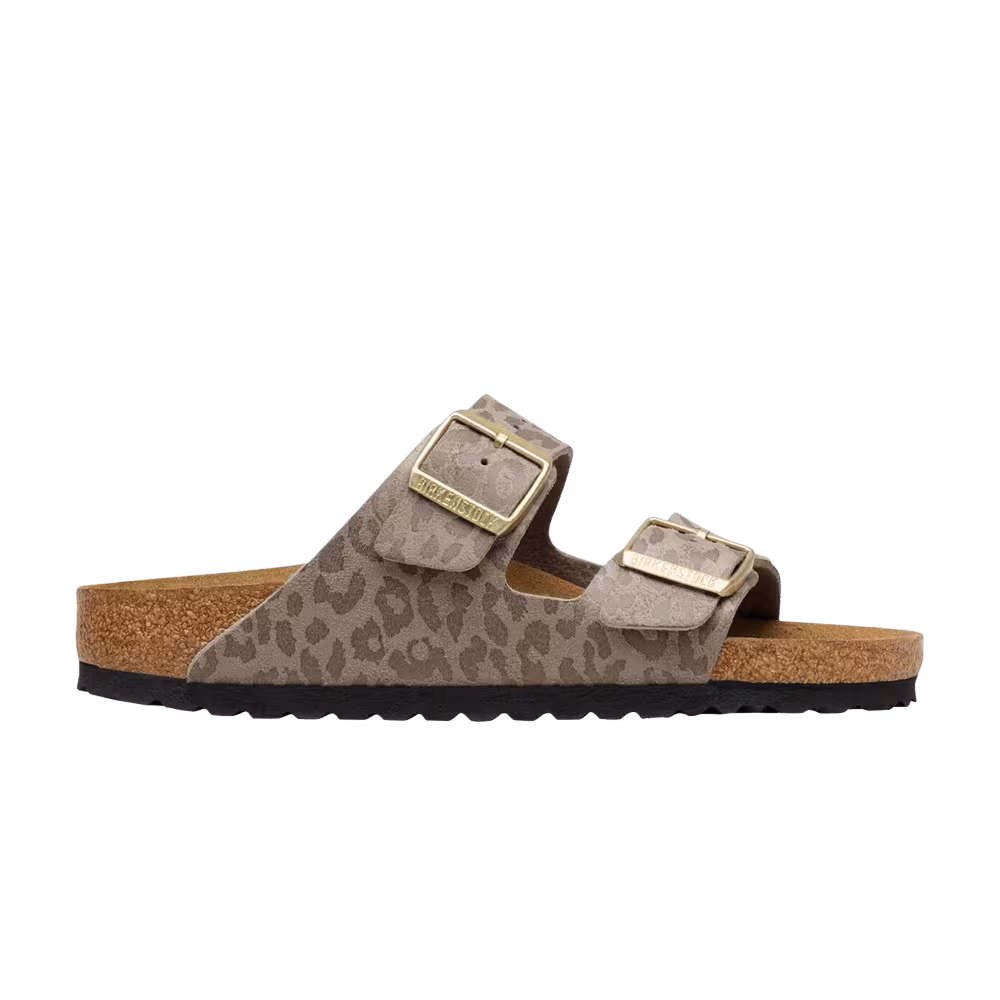 Birkenstock Women's Arizona Synthetic Sandal Leopard Grey Taupe