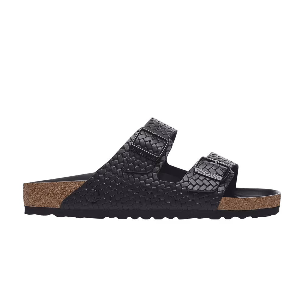 Birkenstock Arizona Leather Woven Sandal Emboss Black