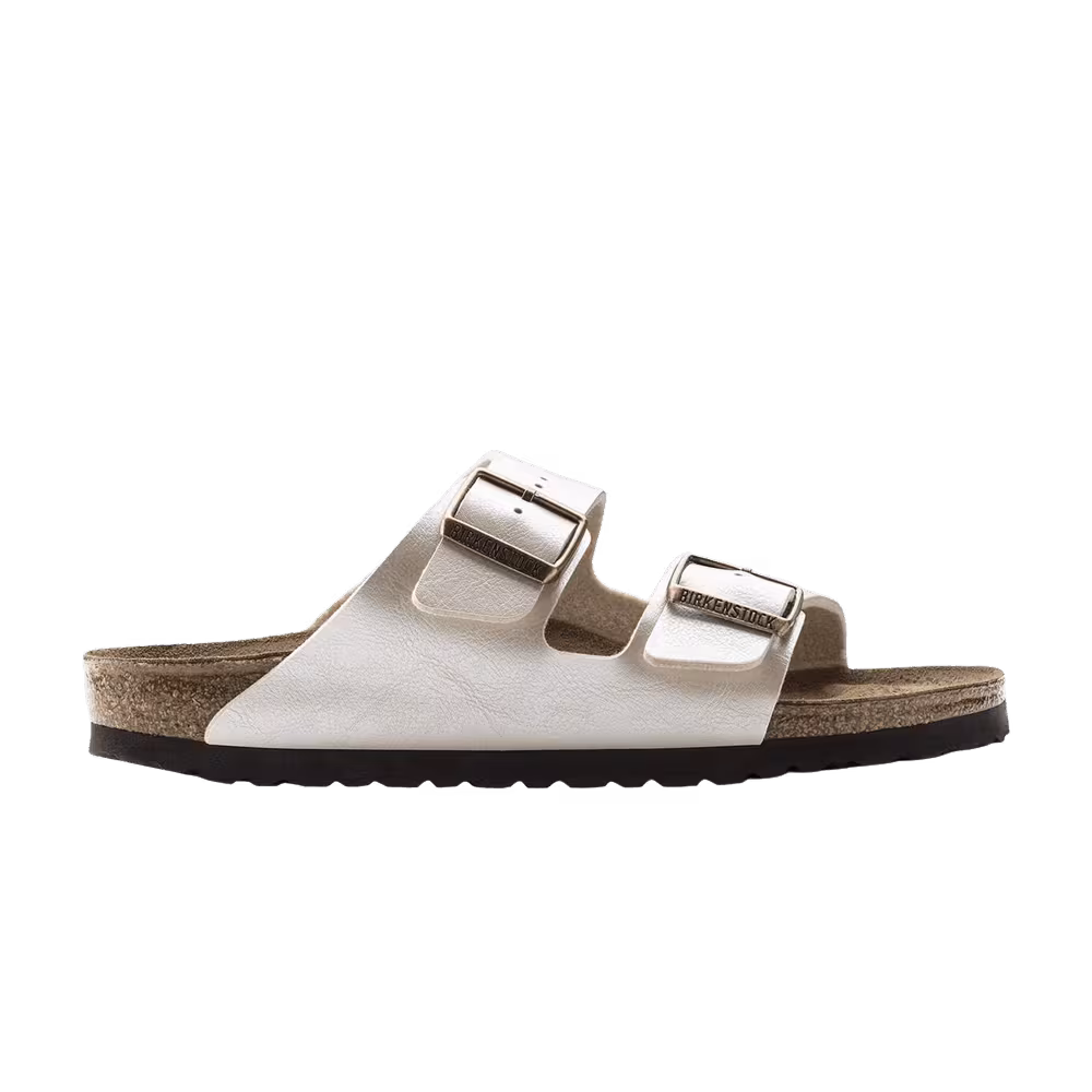 Birkenstock Arizona Birko Flor Sandal Graceful Pearl White