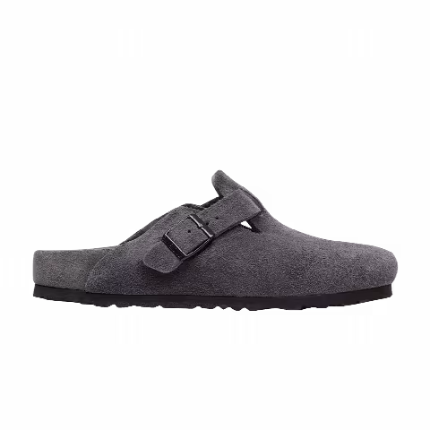 Birkenstock Boston Exquisite Suede Sandal 'Charcoal'