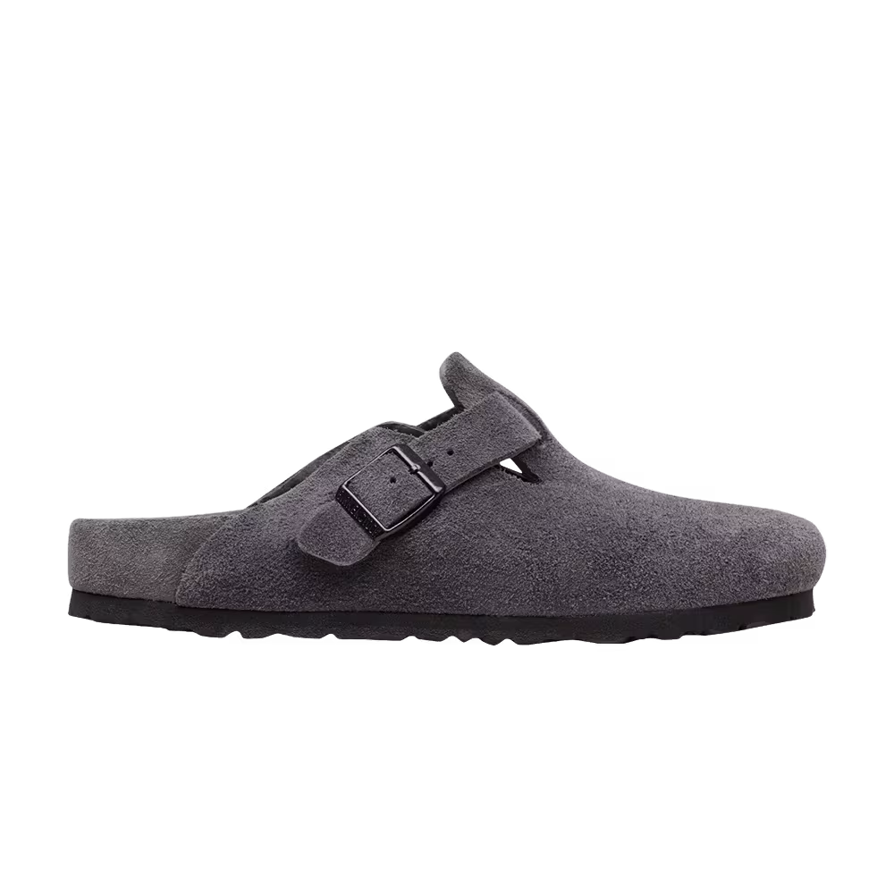 Birkenstock Boston Exquisite Suede Sandal Charcoal