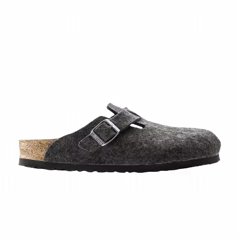 Birkenstock Boston Wool Sandal 'Anthracite'