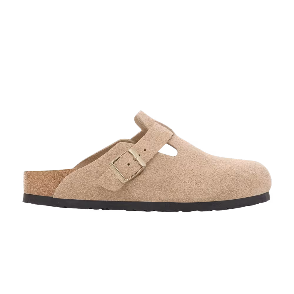 Birkenstock Boston Soft Footbed Suede Narrow Sandcastle