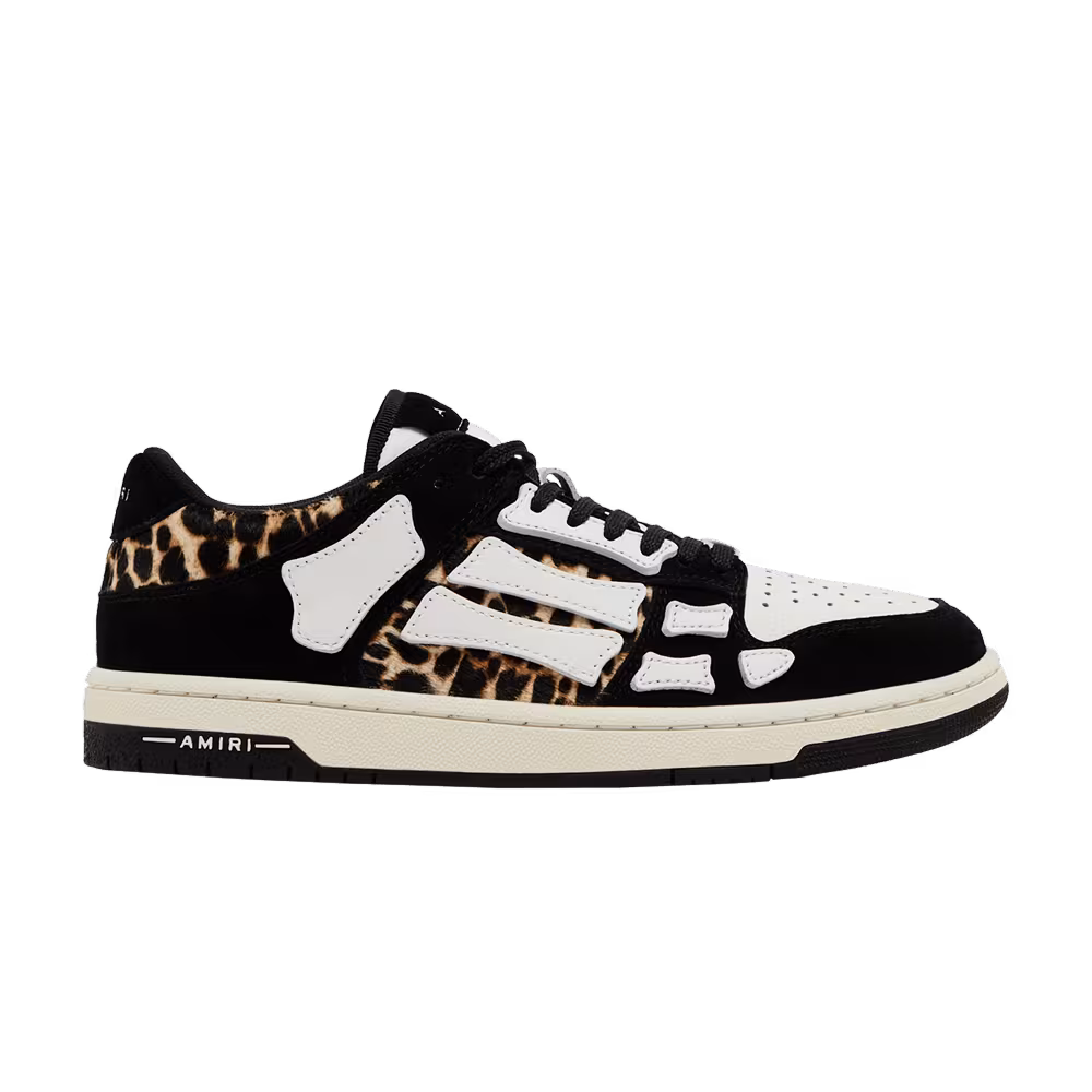 Amiri Skel Top Low Black White Leopard