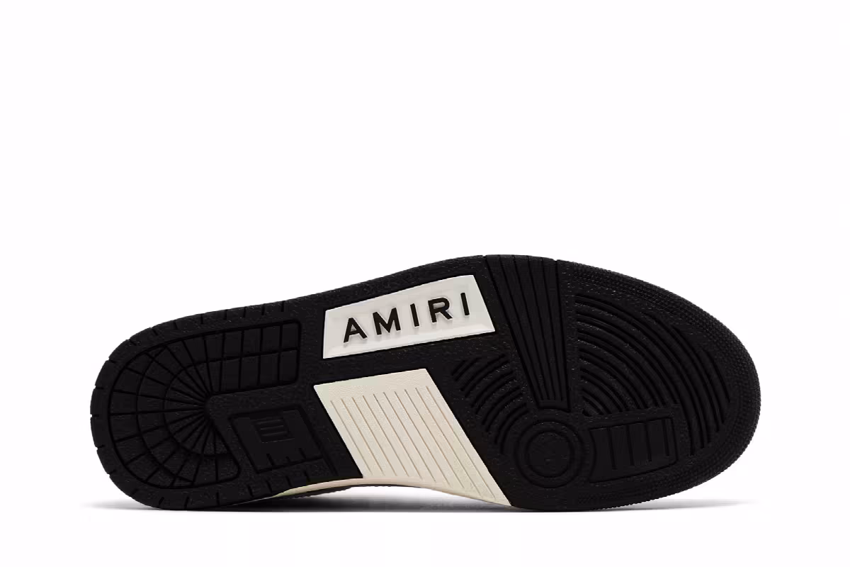 Amiri Skel Top Low Black White Leopard, view 5