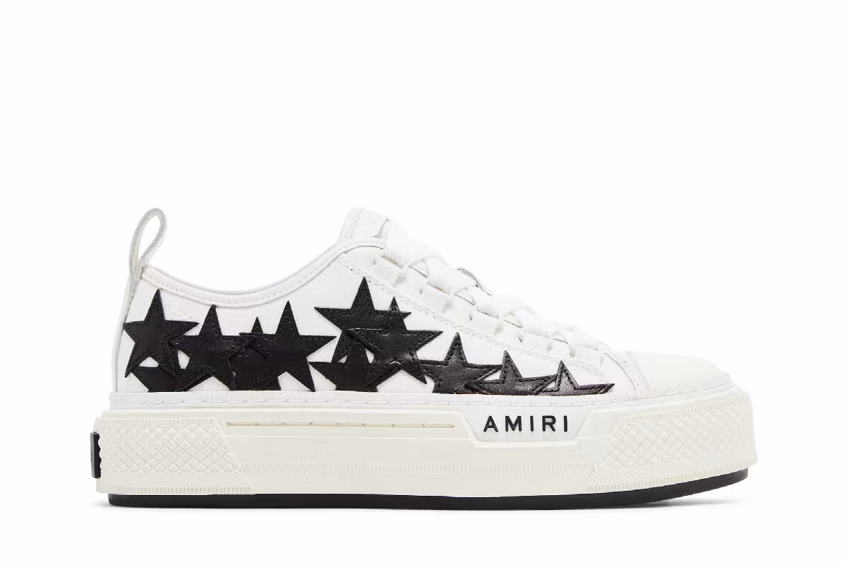 Amiri Women's Stars Court Low White Black, view 2
