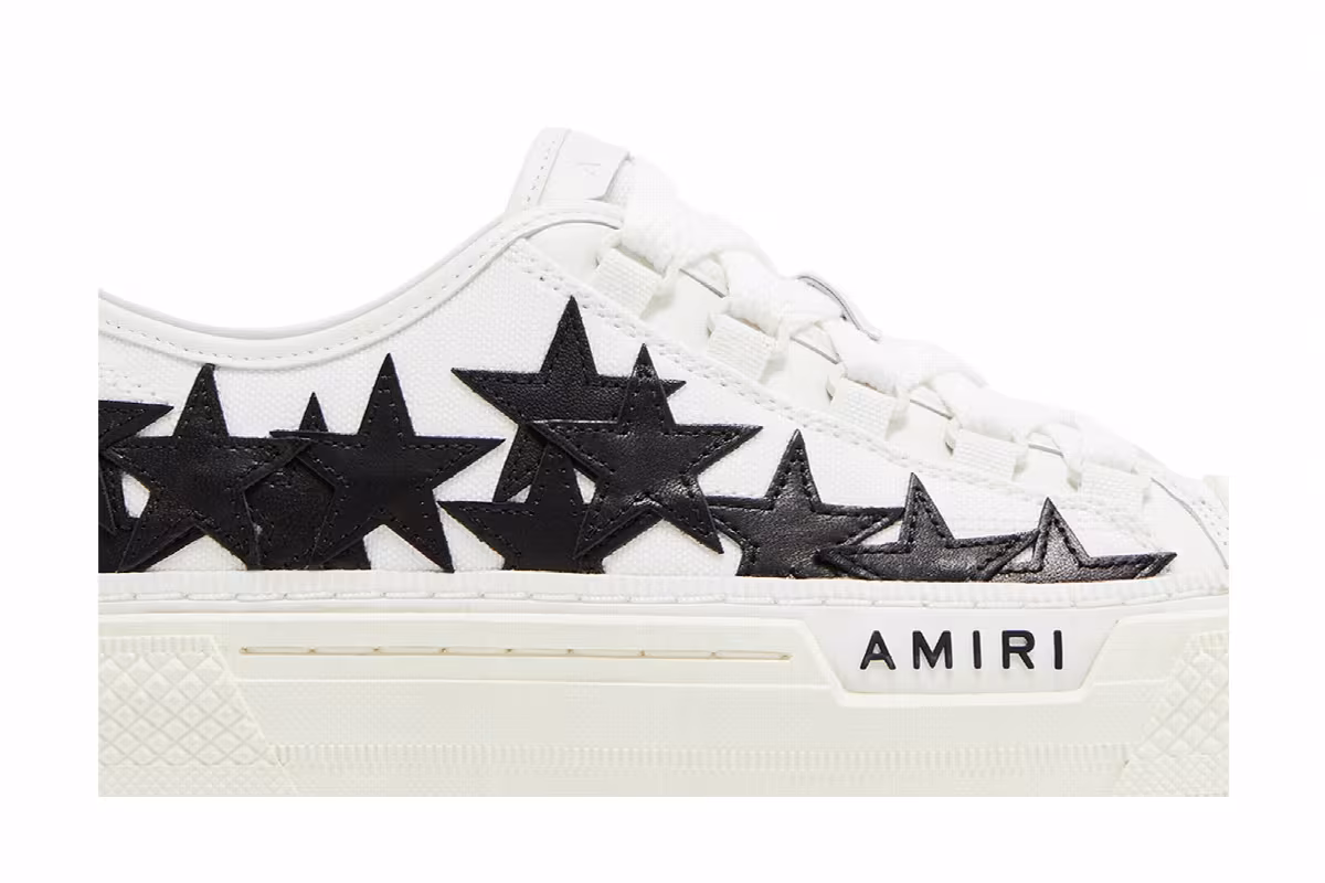 Amiri Women's Stars Court Low White Black, view 3
