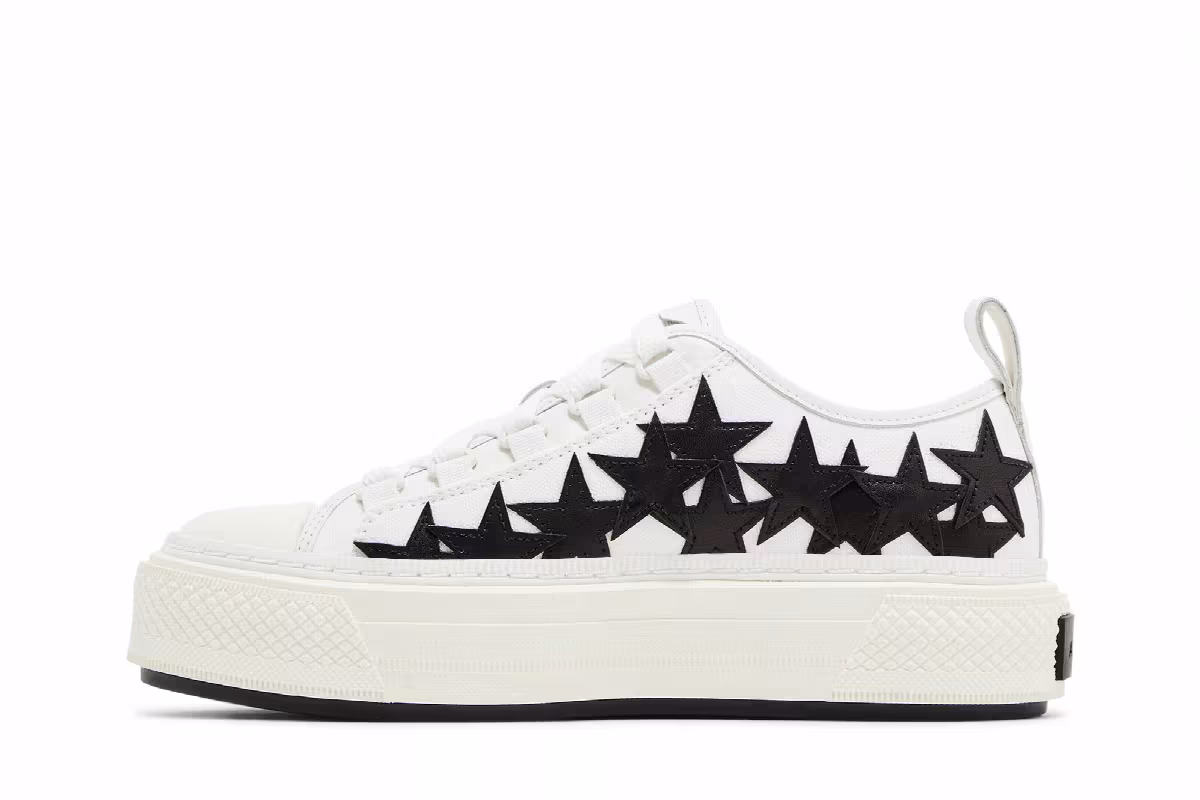 Amiri Women's Stars Court Low White Black, view 4