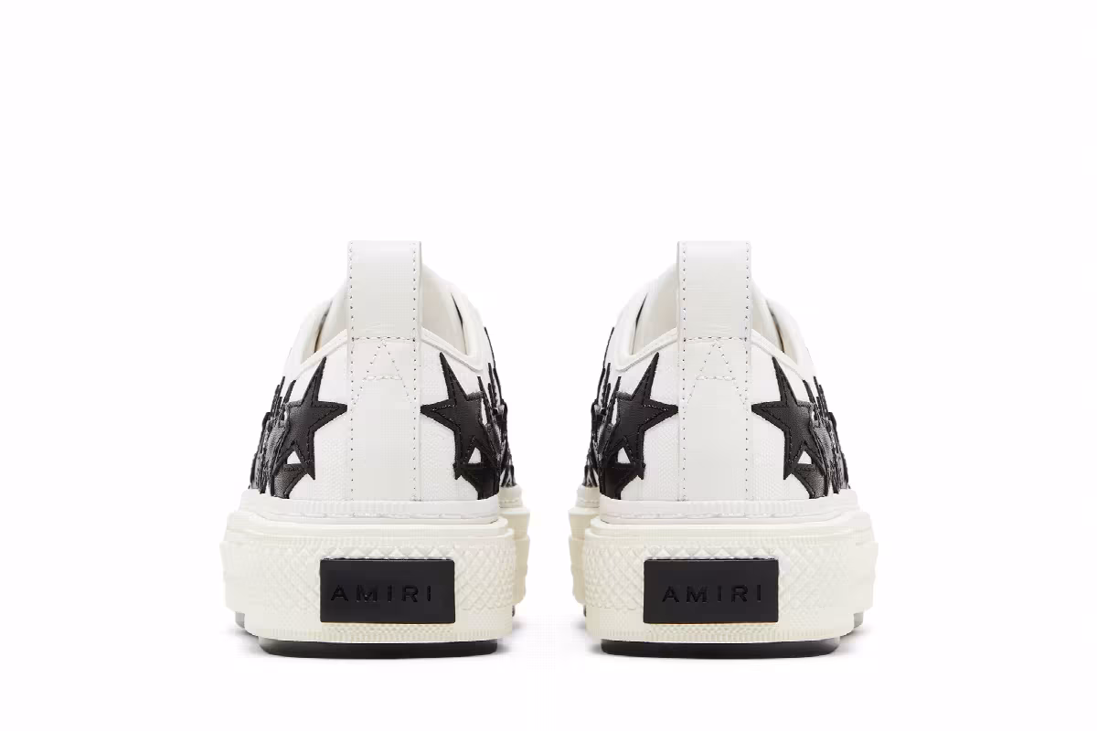 Amiri Women's Stars Court Low White Black, view 7