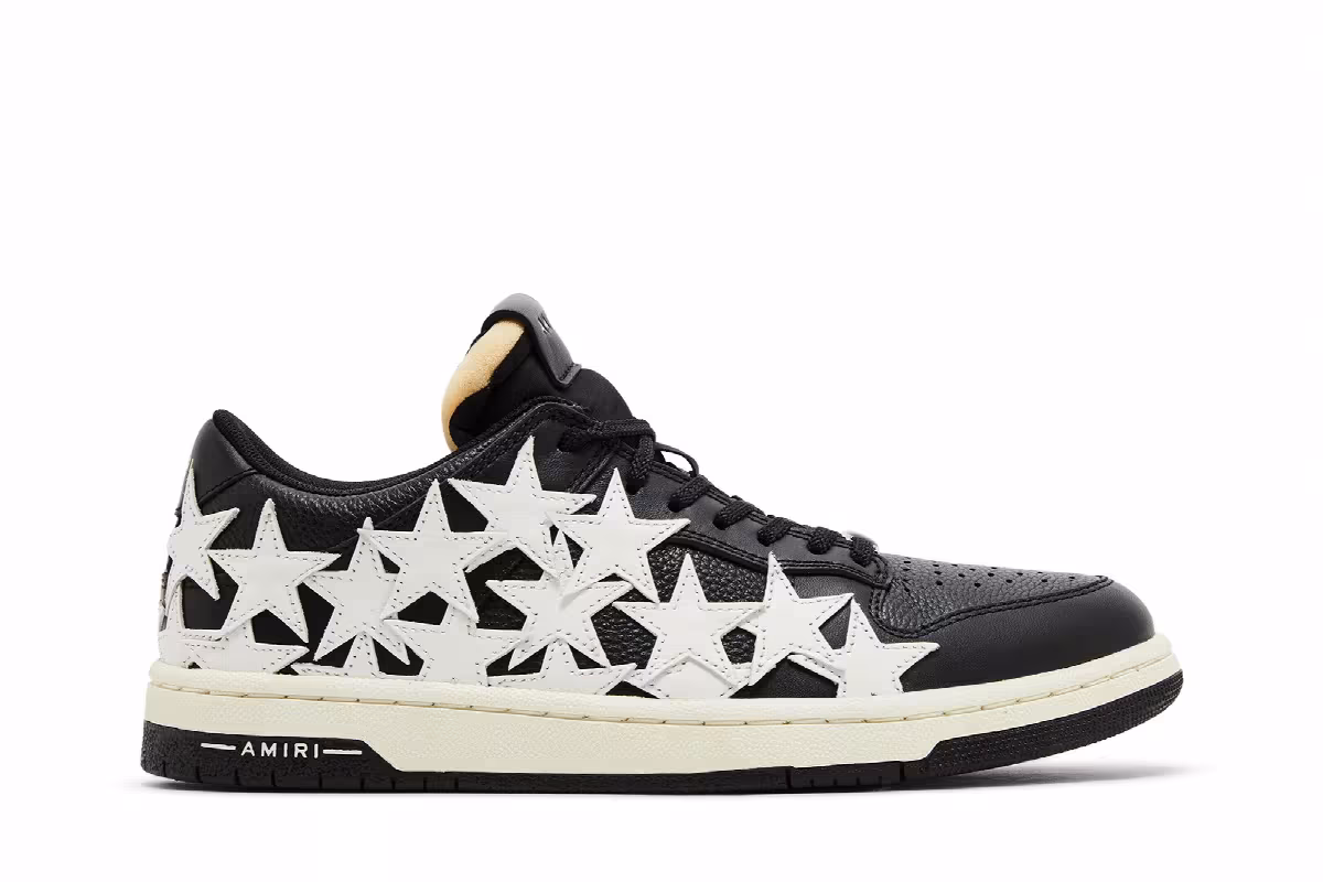 Amiri Stars Low Black White, view 2