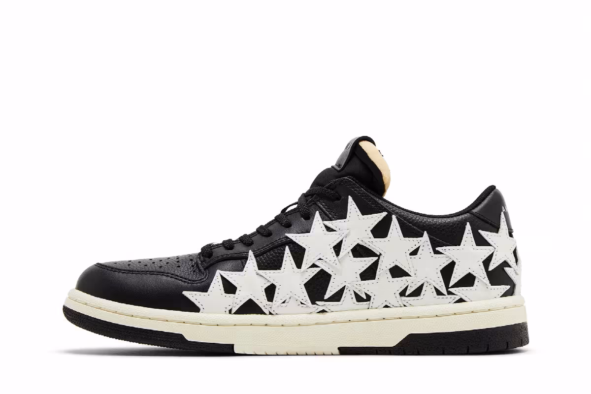 Amiri Stars Low Black White, view 4