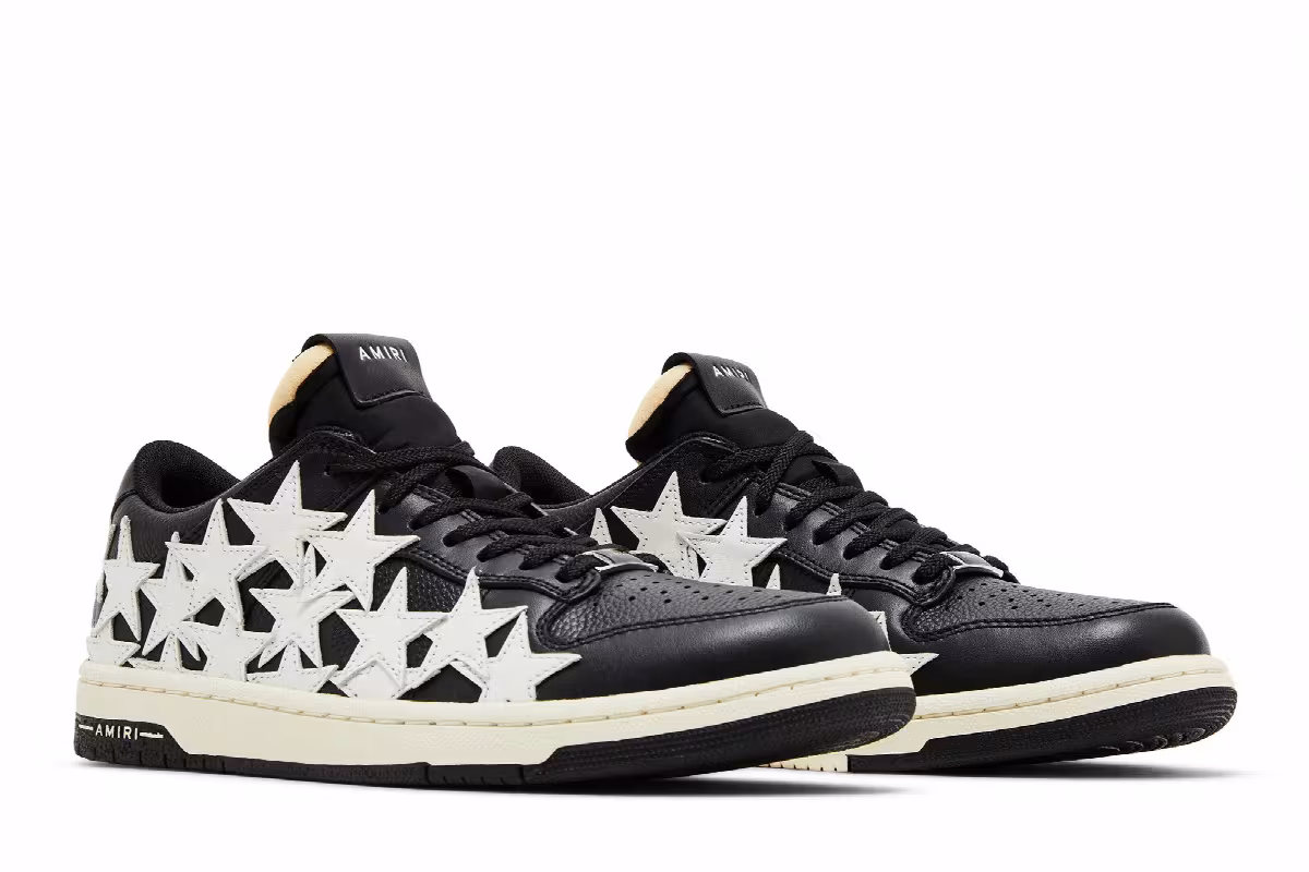 Amiri Stars Low Black White, view 9