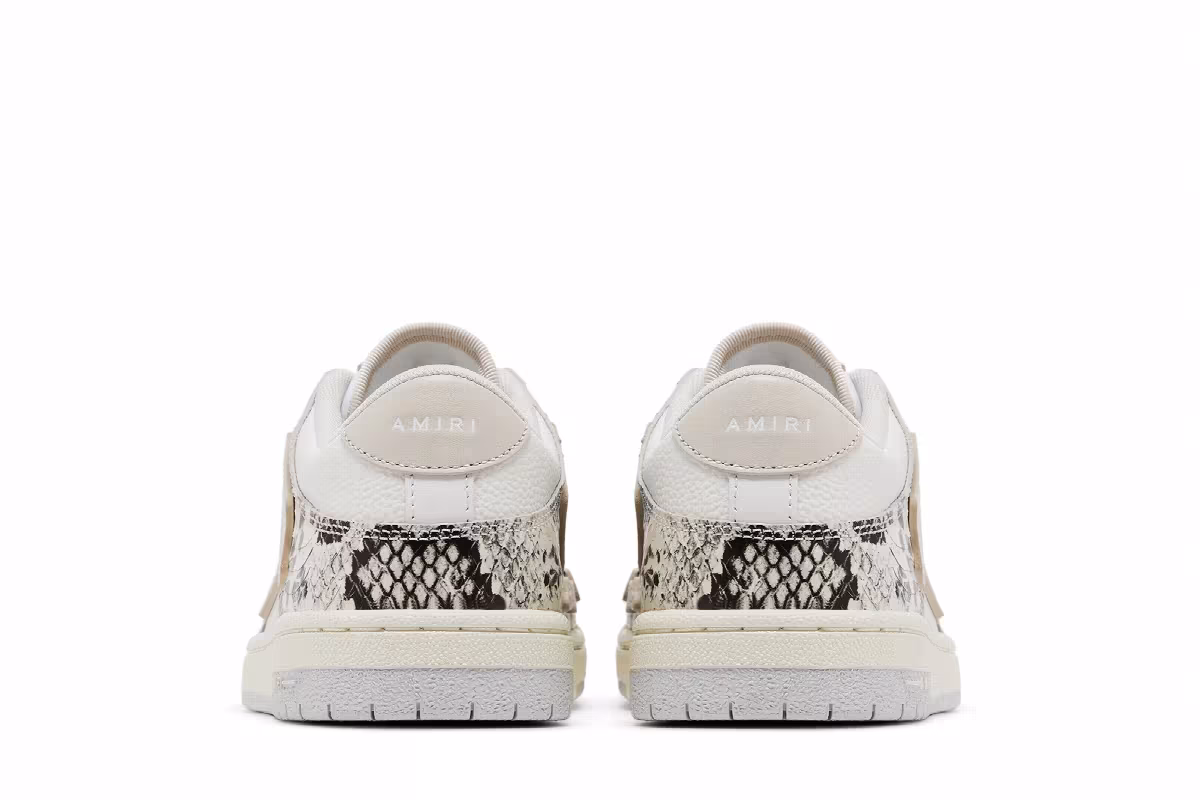 Amiri Women's Skel Top Low Alabaster Snakeskin, view 7
