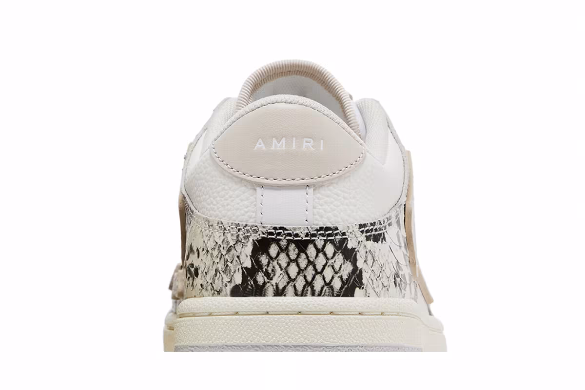 Amiri Women's Skel Top Low Alabaster Snakeskin, view 8