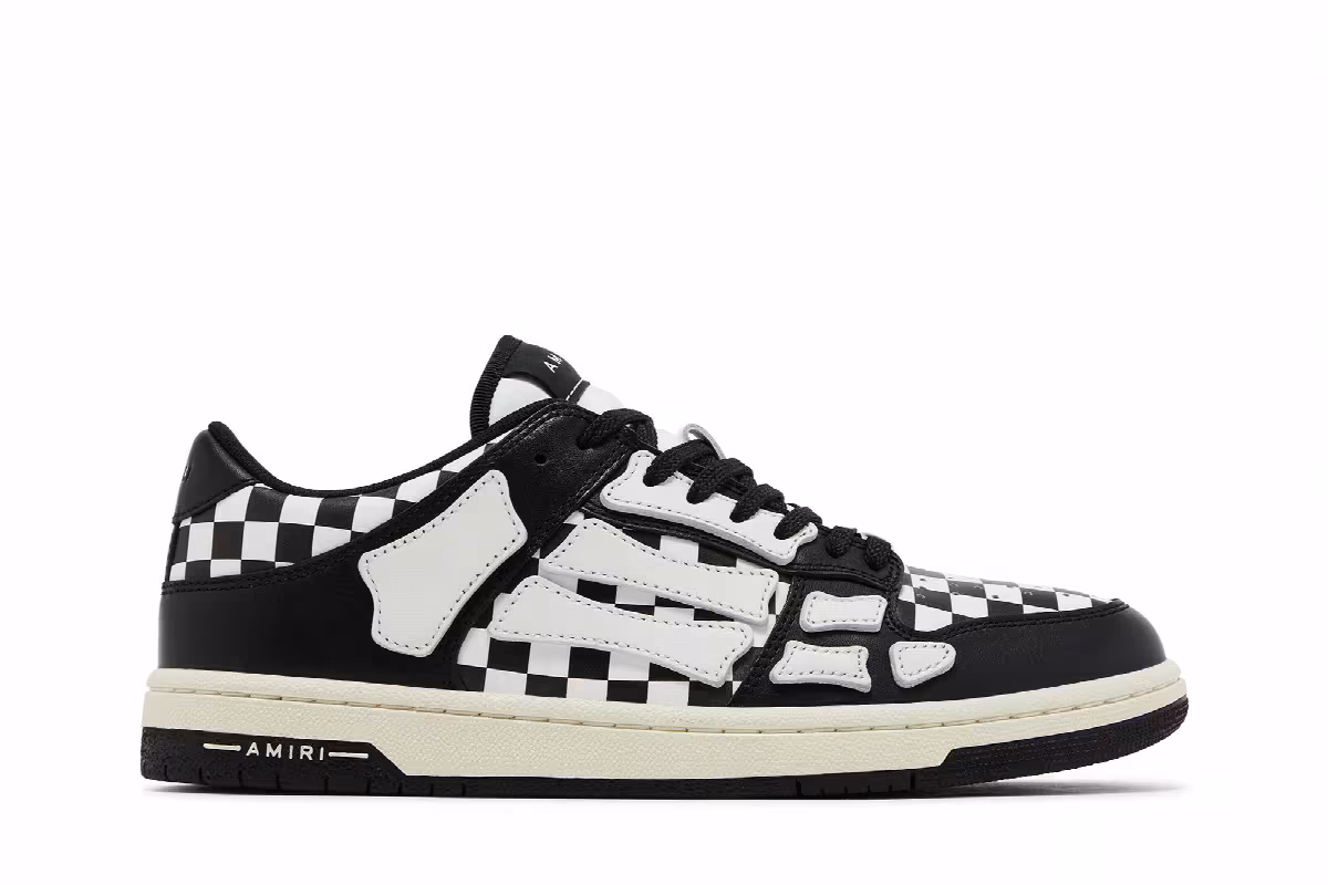 Amiri Skel Top Low Checkered - Black White, view 2