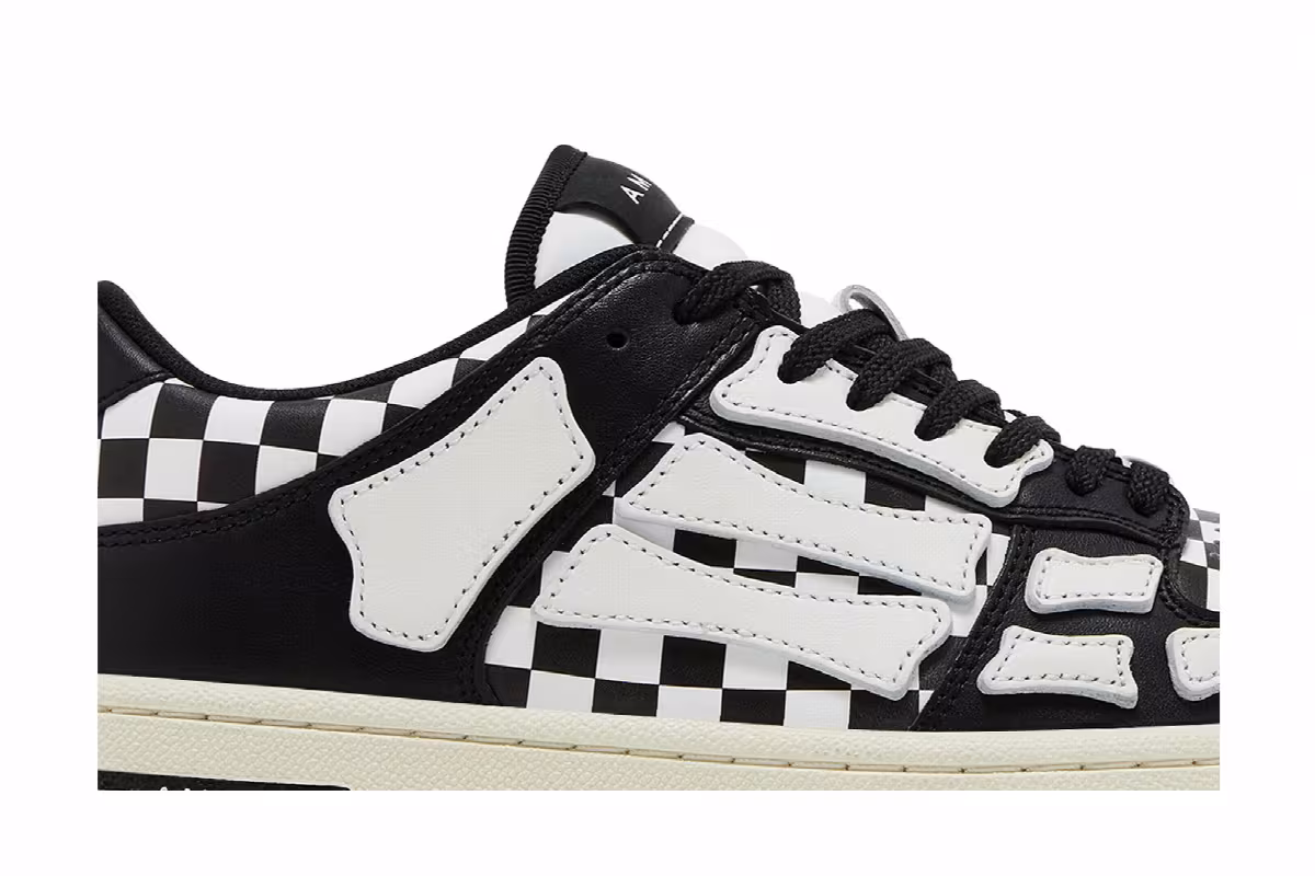 Amiri Skel Top Low Checkered - Black White, view 3