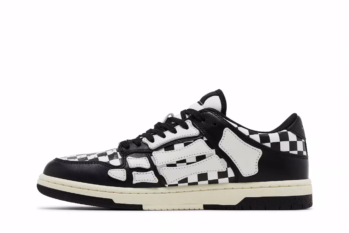 Amiri Skel Top Low Checkered - Black White, view 4