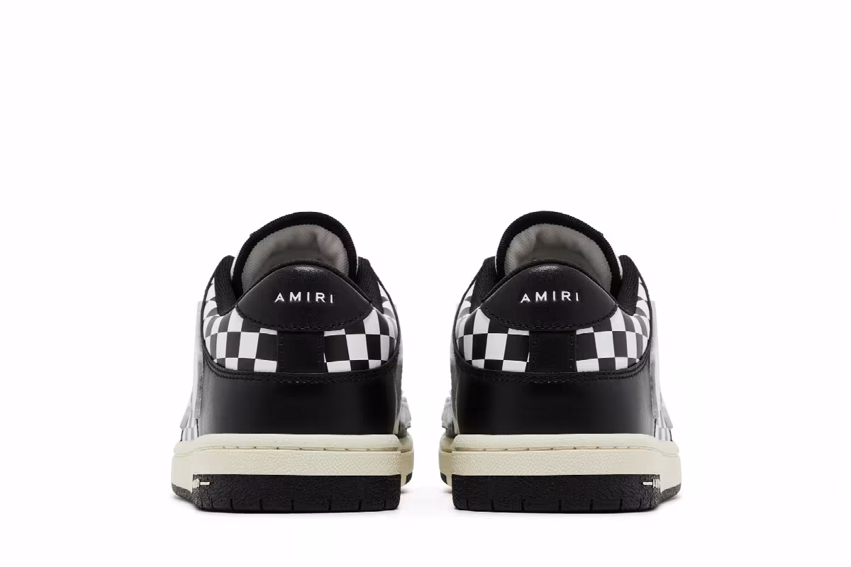 Amiri Skel Top Low Checkered - Black White, view 7