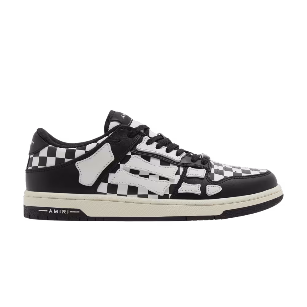 Amiri Women's Skel Top Low Checkered - Black White