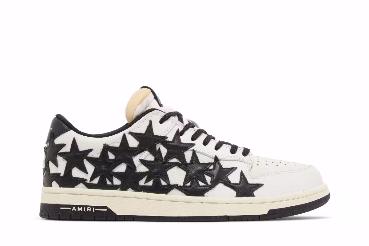 Amiri Stars Low White Black, view 2